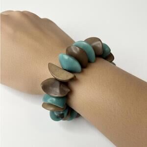 🚨3 for $15🚨 Boho Style Stretch Bracelet in blue and brown